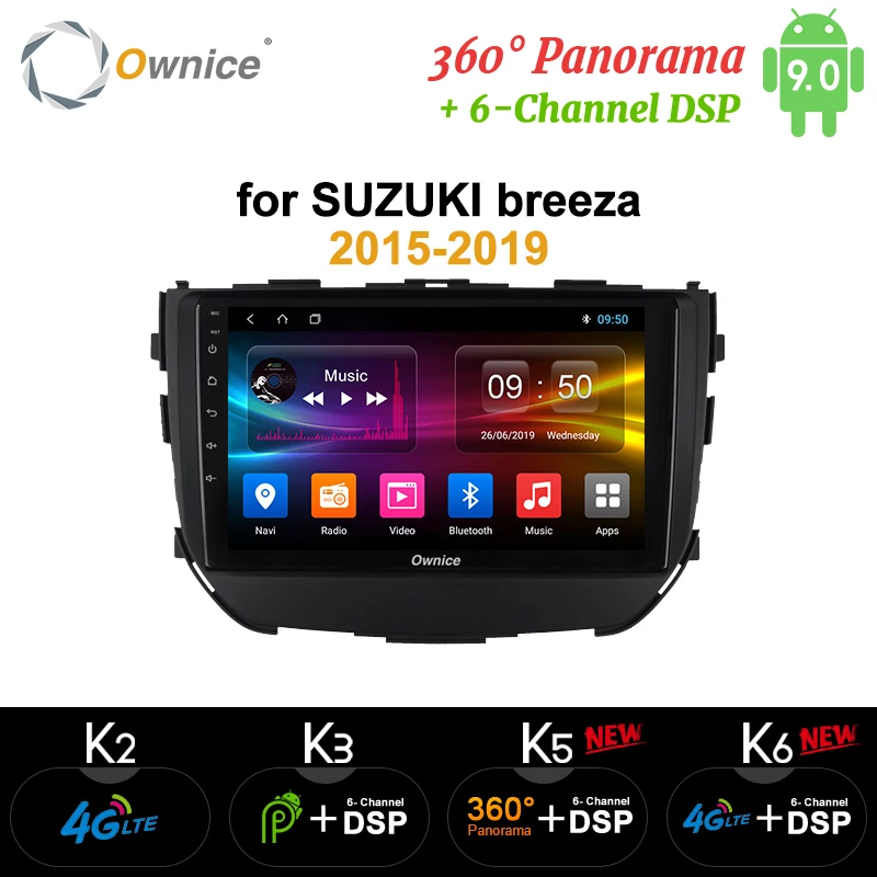 

Ownice k3 k5 k6 GPS navi For SUZUKI Vitara Breeza 2015 - 2019 headunit Car Android9.0 Octa Core 4G 360 Panorama DSP SPDIF Player