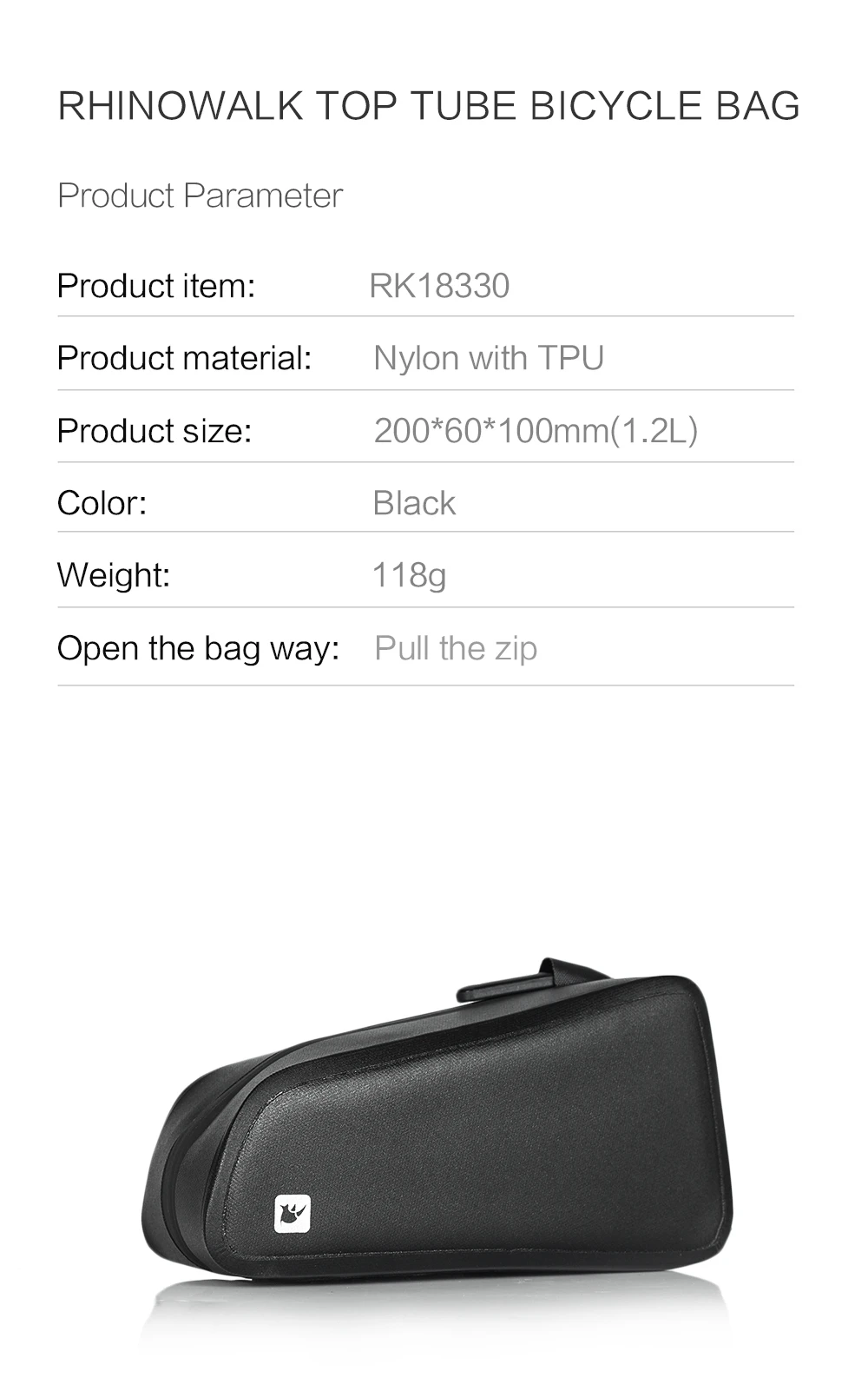Rhinowal Bicycle Bags Waterproof Cycling Top Front Tube Frame Bag Large Capacity MTB Road Bicycle Pannier Black Bike Accessories (14)