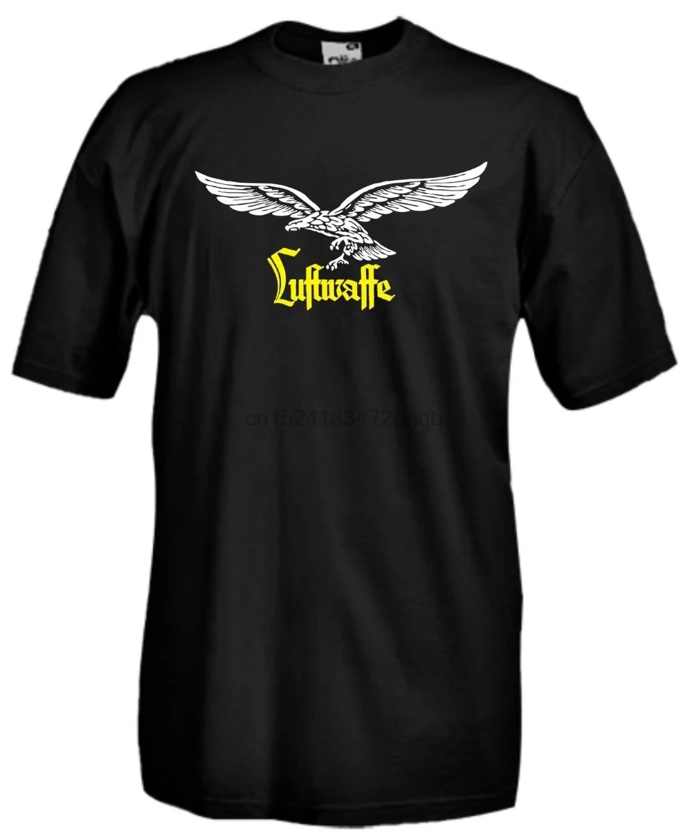 New High Quality Tee Shirt Grid Luftwaffe Airline Military World War II Cotton T-Shirt Summer T-shirt |