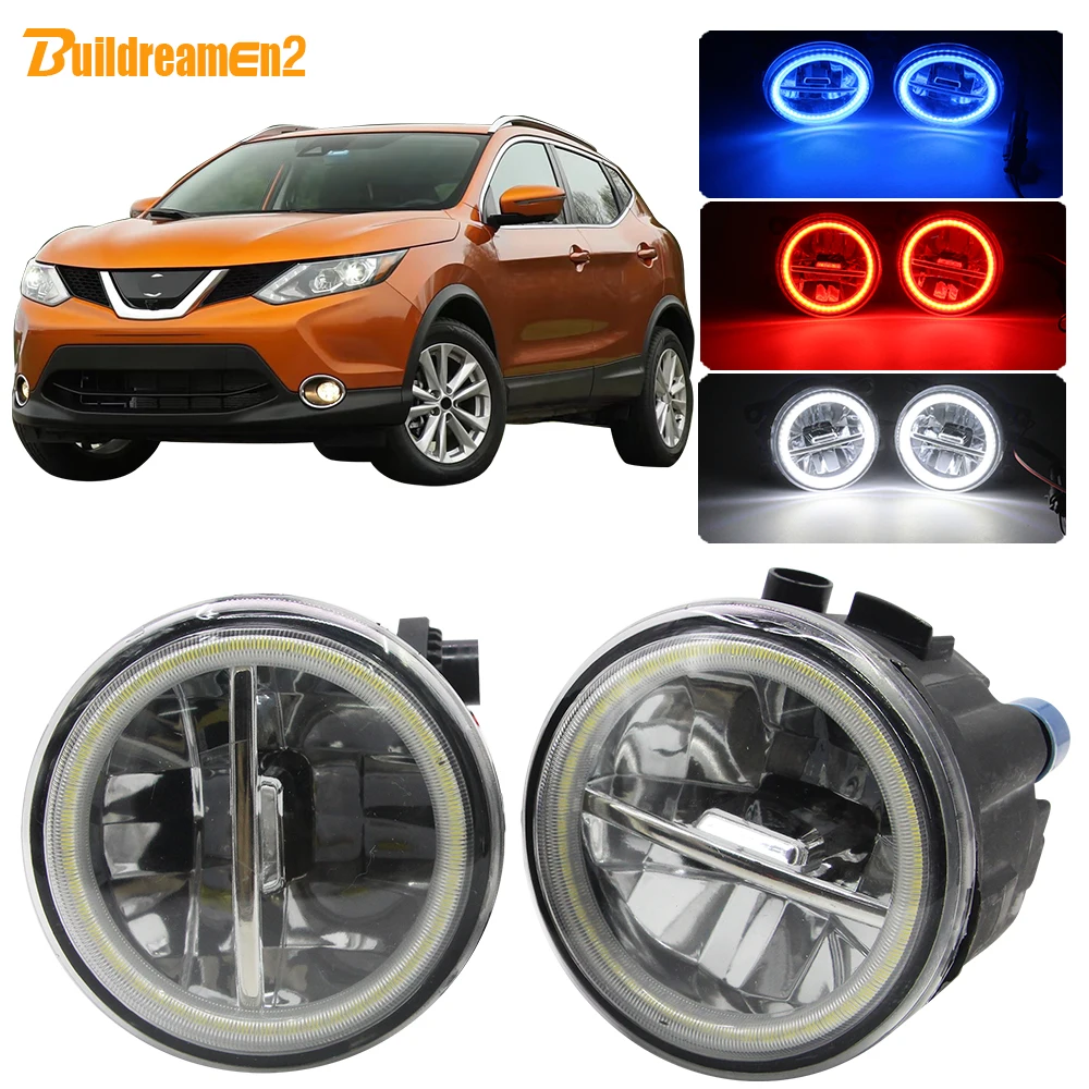 Buildreamen2 для Nissan Rogue автомобиля H11 светодиодный туман светильник ангельские глаза