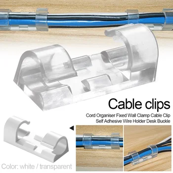 

Self Wall Wire Organiser Multi-Purpose Wire Clamp with Buckle Cable Clip Management Wire Holder Home Office Fasteners