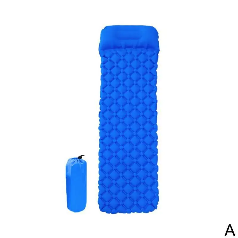 Outdoor Camping Inflatable Sleeping Pad With Pillow Diamond TPU Pressing Inflatable Cushion Ultra Light Portable Sleeping Pad - Цвет: A