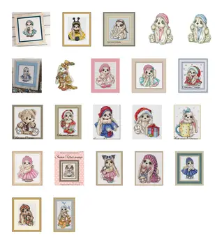 

rabbit styles 2 night snowing patterns Counted Cross Stitch DIY Cross Stitch Kits Embroidery