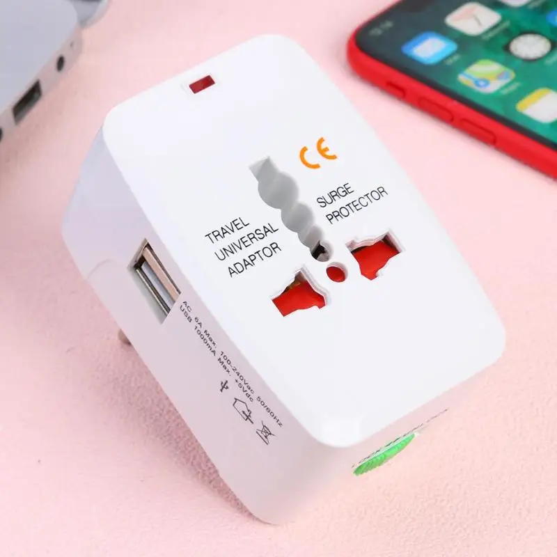 Универсальный переходник для путешествий в мире с двумя usb-разъемами, адаптер питания переменного тока, многофункциональный адаптер для путешествий в мире