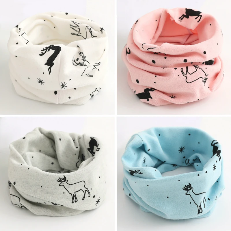 

Baby Scarf Autumn Winter Bibs For Boys Girls Clothes Children Cotton Spring Cartoon Elk Lovely Kids Collars O Ring Neckerchief