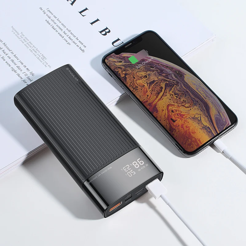 KUULAA 20000mAh Power Bank For iPhone Samsung Huawei Type C PD Fast Charging+ Quick Charge 3.0 USB Powerbank External Battery