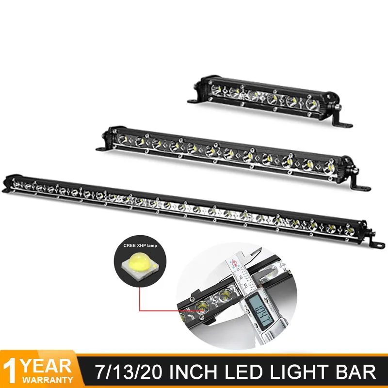 Single Row Slim LED Light Bar 22inch Spot Flood Combo for Ford Jeep Car 20"