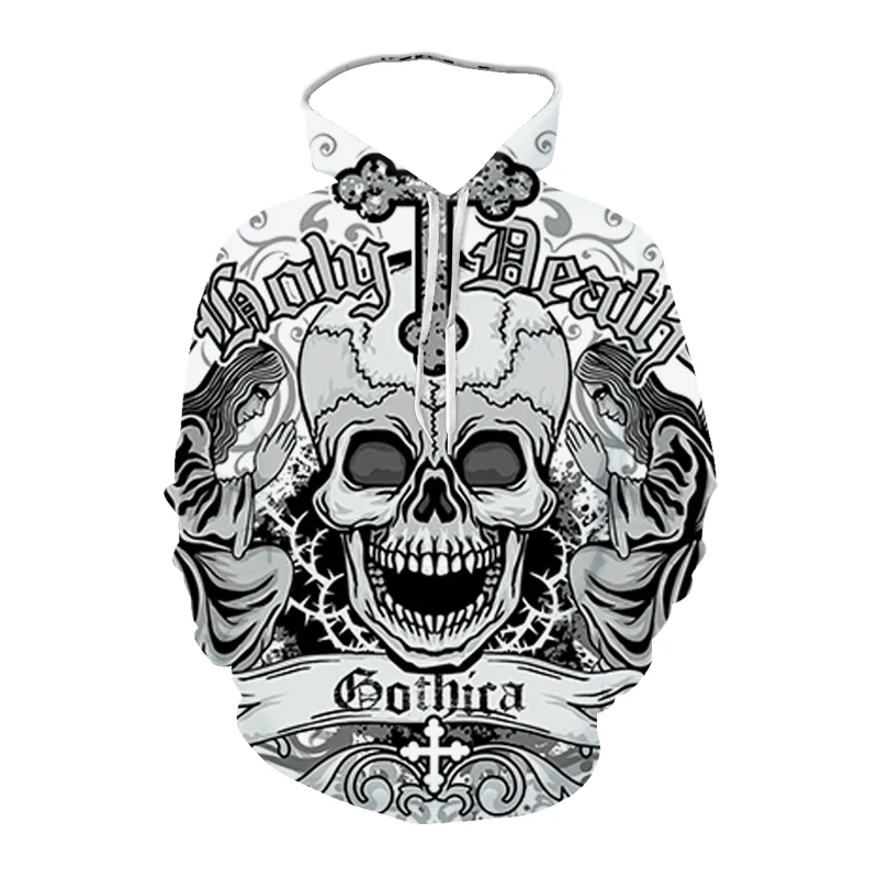 

2020 New Fashion Mens Hoodies Skull Skeleton S To 3xL Pullover Black Unisex 3D New jacket with hat