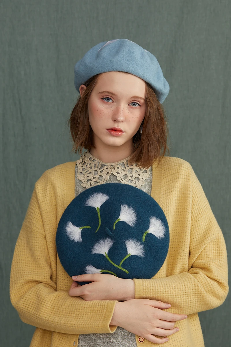 Baize beret Летающий Одуванчик Отдел Цю Донг женский живописец Кепка