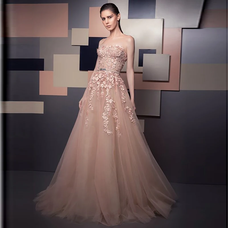 

Verngo A Line Evening Dress Long Elegant Prom Dress Pink Lace Party Gowns Vintage Formal Dress Abito Da Sposa