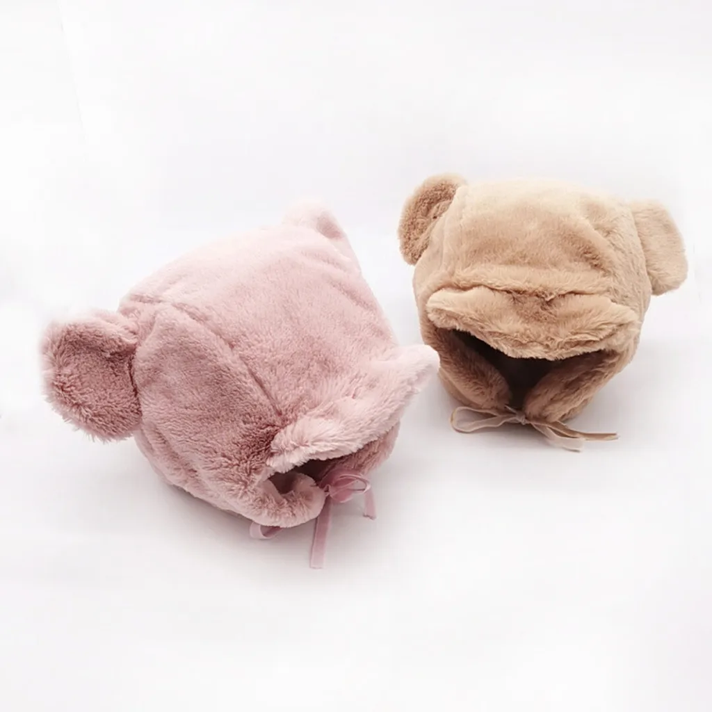 Зимняя теплая шапка с милым ворсом для новорожденных мальчиков и девочек; шапка для новорожденных; реквизит для фотосессии; детские шапки