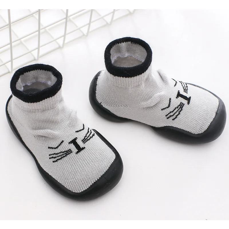 Unisex Baby Shoes First Shoes Baby Walkers Toddler First Walker Baby Girl Kids Soft Rubber Sole Baby Shoe Knit Booties Anti-slip