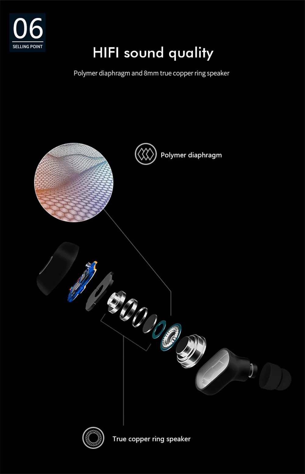 Q1 TWS Bluetooth 5,0, беспроводные наушники, мощные, в ухо, мини наушники, HiFi 5D, стерео, спортивные наушники, IP5, водонепроницаемая гарнитура, без головы