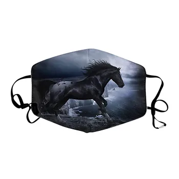 

Adult Face Masks Unisex Cotton Mask Dustproof Reusable Adjust Horse Printing Mask Washable Mouth Masks Cover Mondmasker Masks
