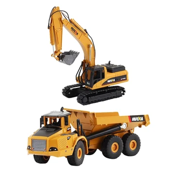 

HUINA 1611 1:50 Alloy Excavator Dump Set for Children's Toys