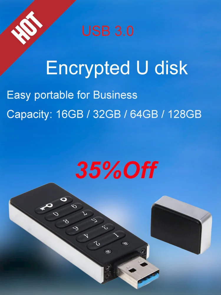 Encrypted Fingerprint encrypted Flash Drive USB 3.0 16GB 32GB 64GB 128GB Password Key Secure Encrypted Flash Memory For Business