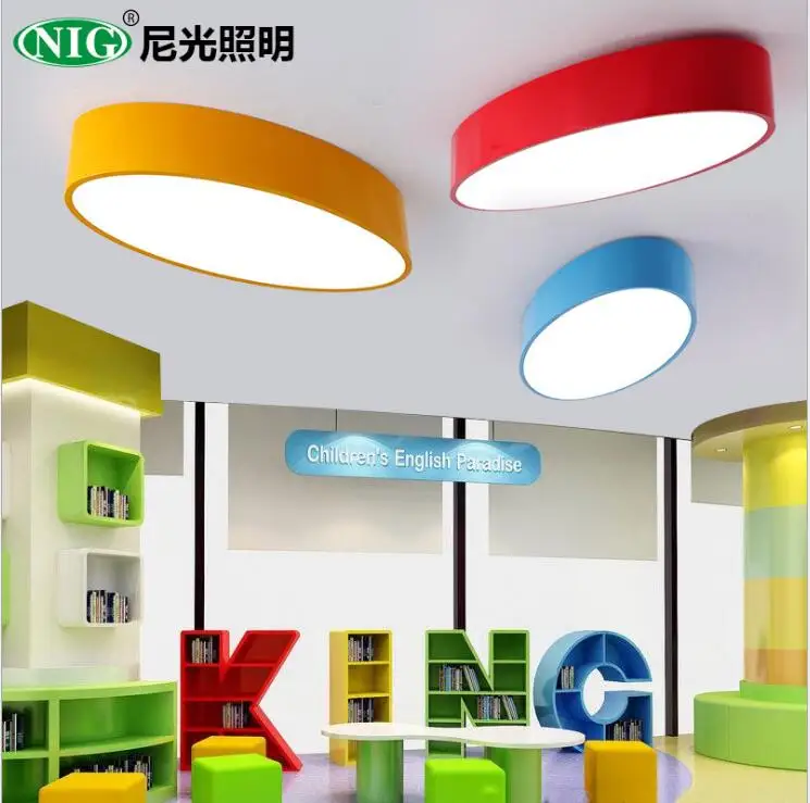 Led cartoon oval ceiling lights creative color children's kindergarten playground nursery classroom | Лампы и освещение