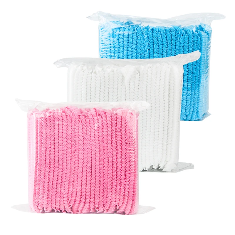 10pcs Non-woven Disposable Shower Caps Dust Hat Women Men Bath Caps For Spa Beauty Salon Bathroom Bonnets Hotel Accessories 3