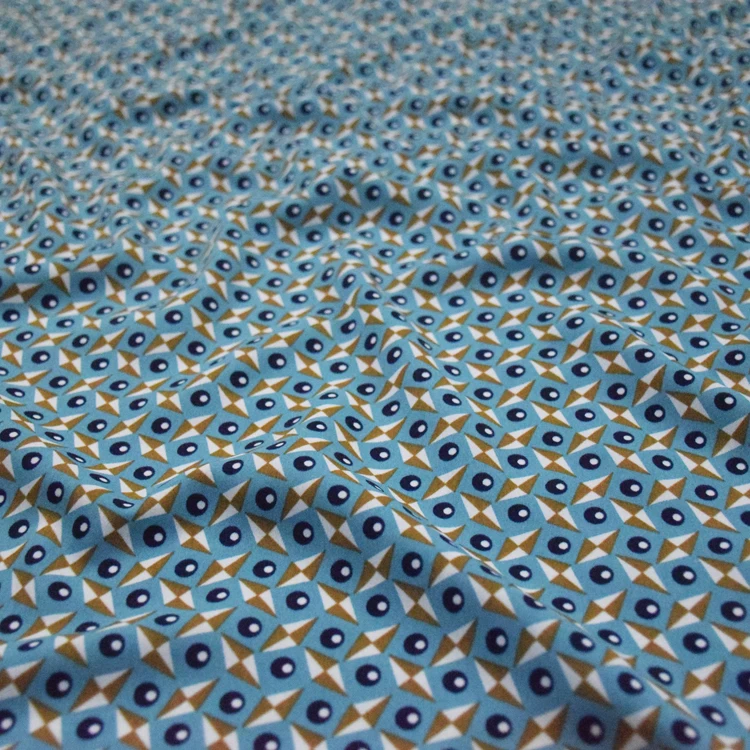 Double Crepe Chiffon Fabric Lake Green Geometric Plaid Polka Dot Printing Garment Manual DIY | Дом и сад