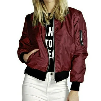 

Women's Fashion Jackets Ladies Thin Long Sleeve Basic Windproof Jacket Women Zipper Stand Collar Coats Women Jacket 3 Colors