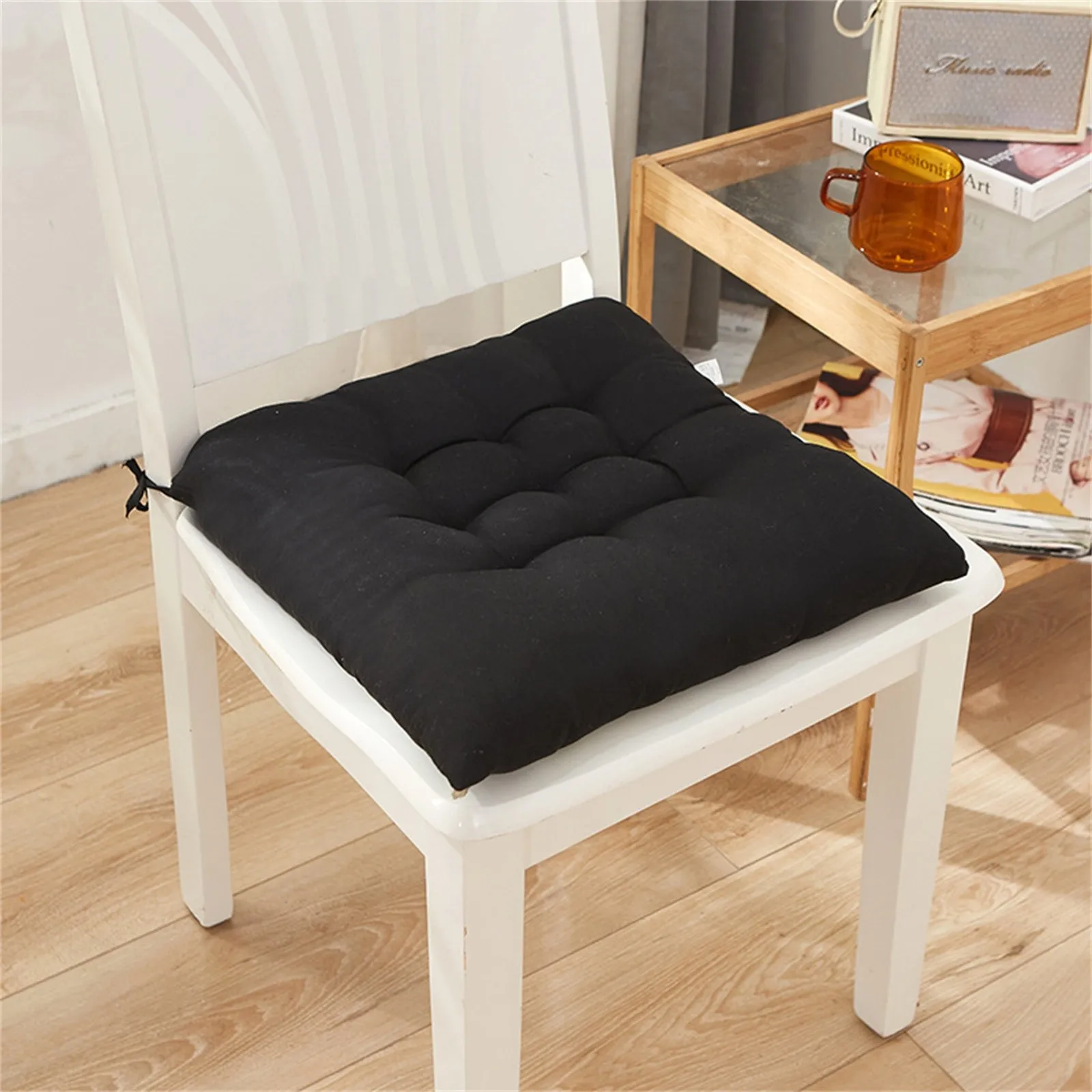 New Arrival Chair Cushion Square Cotton Upholstery Soft Padded Solid Color Sanded Cushion Pad Office Home Or Car Dropshipping scatter cushions Cushions