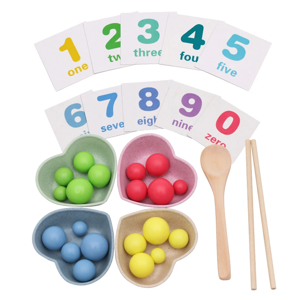 Kids Clamp Beads Matching Game Motor Skills Toy Chopsticks Training Early Learning Toys for 3-6 Ages Boys Girls