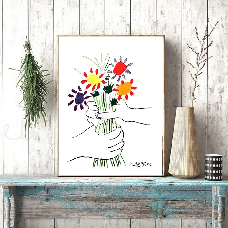 Pablo Picasso Bouquet of Peace Canvas Prints Home Decor
