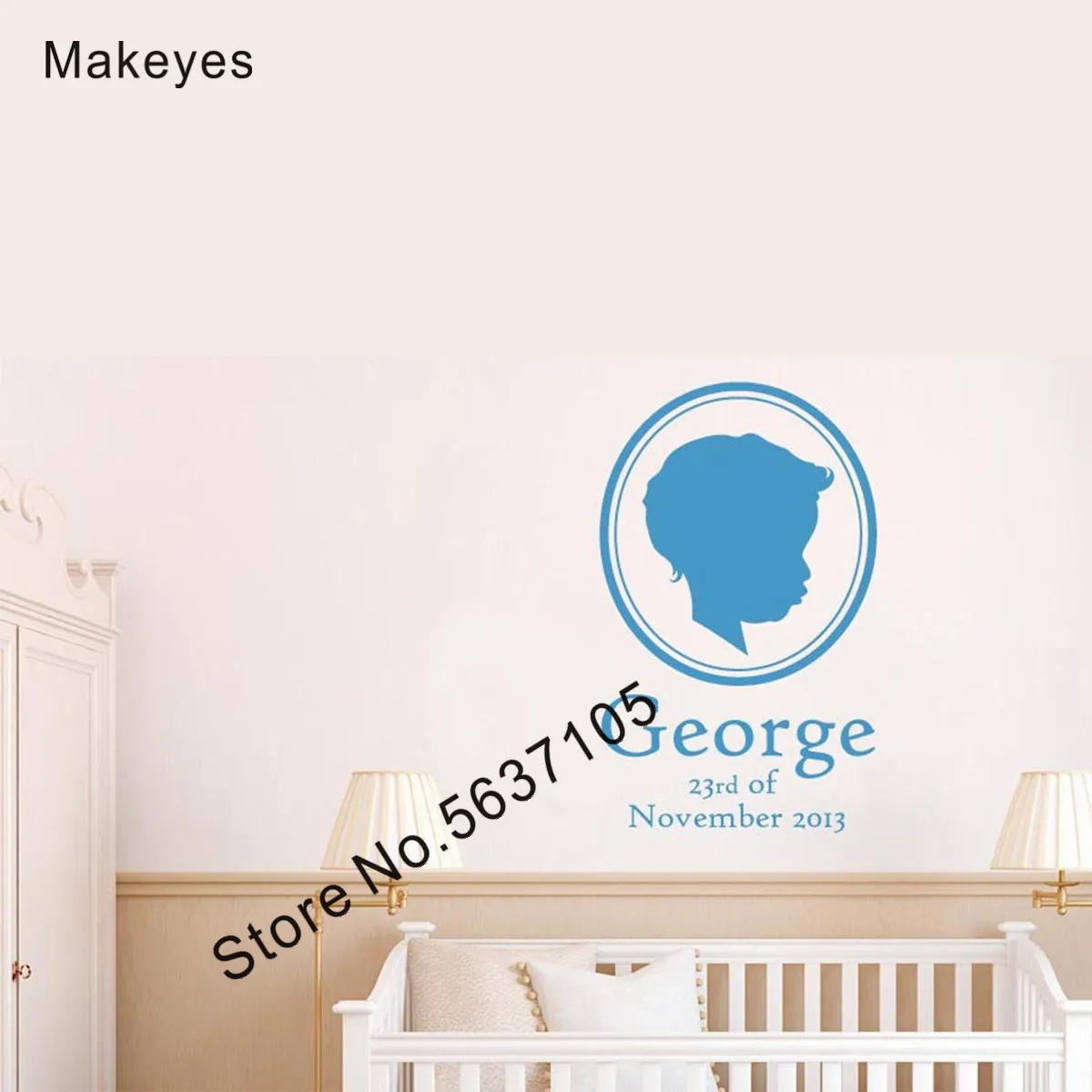 Makeyes Nomi Personalizzati Ragazzi Adesivi Murali Camera Da Letto Bambini Adesivi Murali Bambino Disegni Artistici Little Boy Decorazioni Murali Nomi