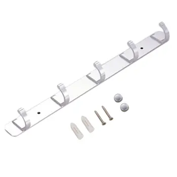 

Space Aluminum Hooks Bar Coat Hat Clothes Robe Holder Rack Wall Mounted 5 Hooks Hanger Organizer for Bathroom Kitchen