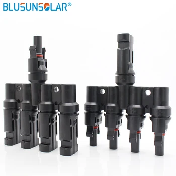 

2 Pairs/Lot IP67 4 in 1 T Branch Connector With Certification Solar Cable Connector for Photovoltaic System