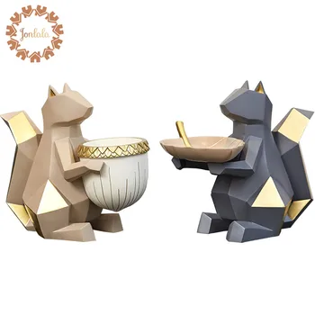 

New Arrival Geometry Squirrel Sundries Holder Candy Box TV Control Holder Living Room Coffee Table Decoration Best Gift