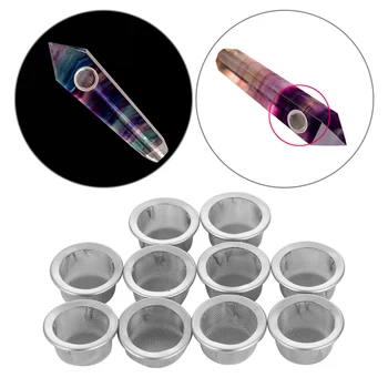 

10PCS Stainless Steel Smoking Pipe Filter Mesh Crystal Pipes Metal Ball Smoking Weed Tobacco Accessories Household Smoke Tools
