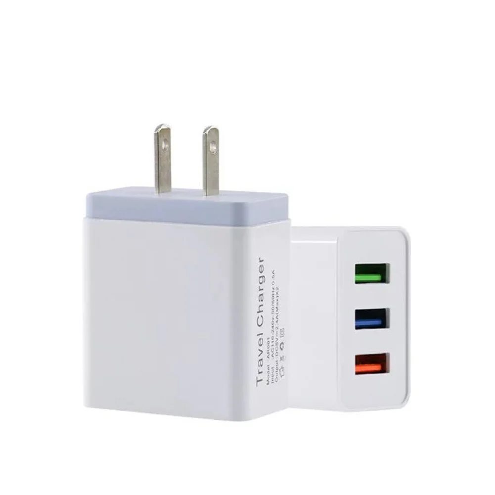 Быстрая зарядка 5 в 3 А 3 usb порта домашнее дорожное настенное зарядное устройство переменного тока адаптер питания для iPhone huawei телефон планшет USB зарядное устройство - Цвет: Grey US Plug