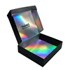 Custom Tuck Top Holographic Mailing Subscription Packaging Boxes black Printing Iridescent Corrugated Paper Shipping Mailer Box 1