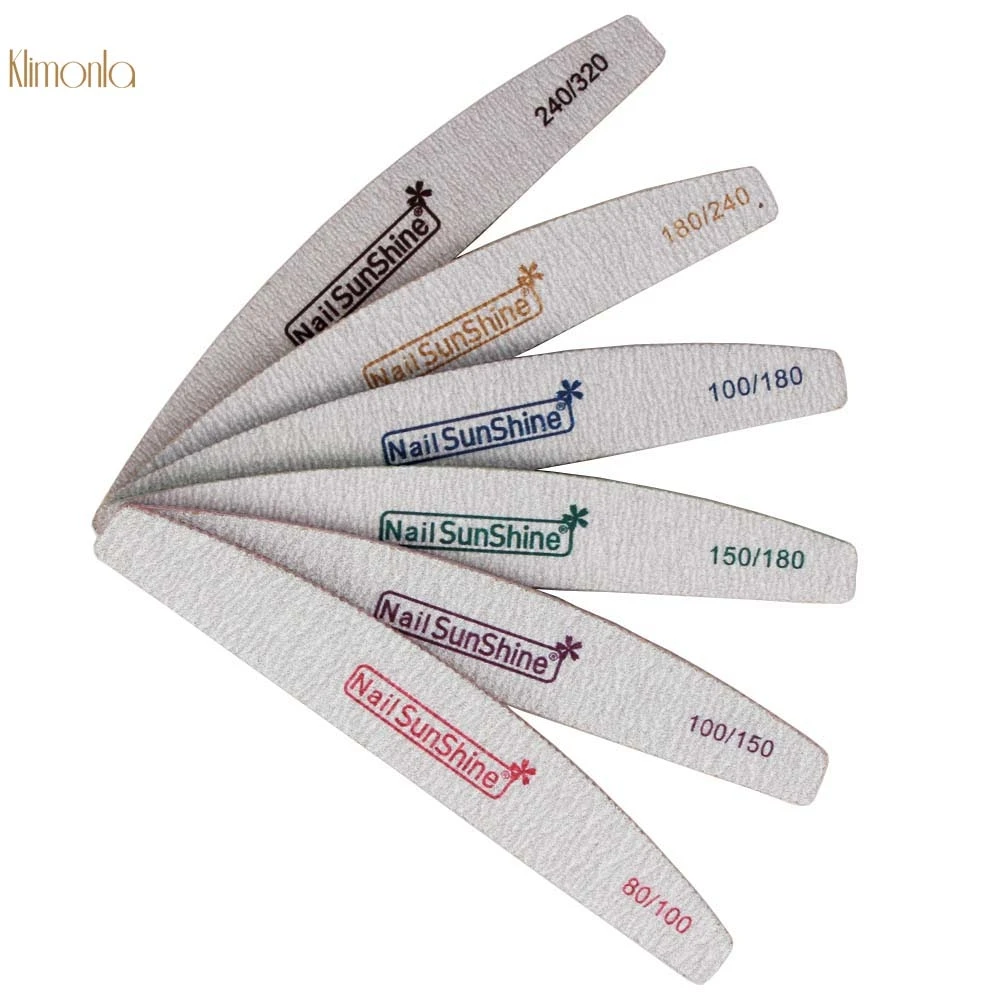 

25Pcs/lot Professional Half Moon Shaping Nail File Sandpaper Buffer Block Manicure And Pedicure Nail Art Buffing Tools Mix Style