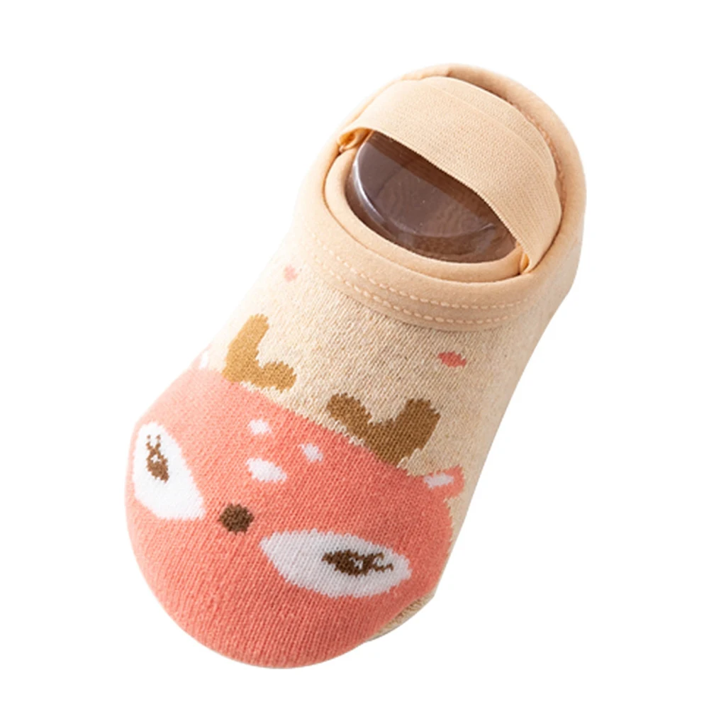 Носки для малышей хлопковые нескользящие носки с героями мультфильмов для детей ясельного возраста, осень-весна, модные милые носки для новорожденных с животными для детей от 0 до 6 до 12 месяцев