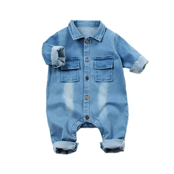 

Baby Clothes Boys Rompers Long Sleeve Cartoon Print Denim Romper Kids Casual Boy Jumpsuit