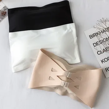 

Beauty Back Anti-Exposure Solid Seamless Underwear Sports Strapless Bra and Undershirt Viscose Vest Ladies Belt Chest Pad Tube T