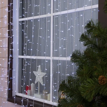 Slinger "Gordijn" 2 Х 6 M, IP44, Witte Draad, 1440 Led, Glow, 220 V Garland Voor Home Home Decor Decoratie