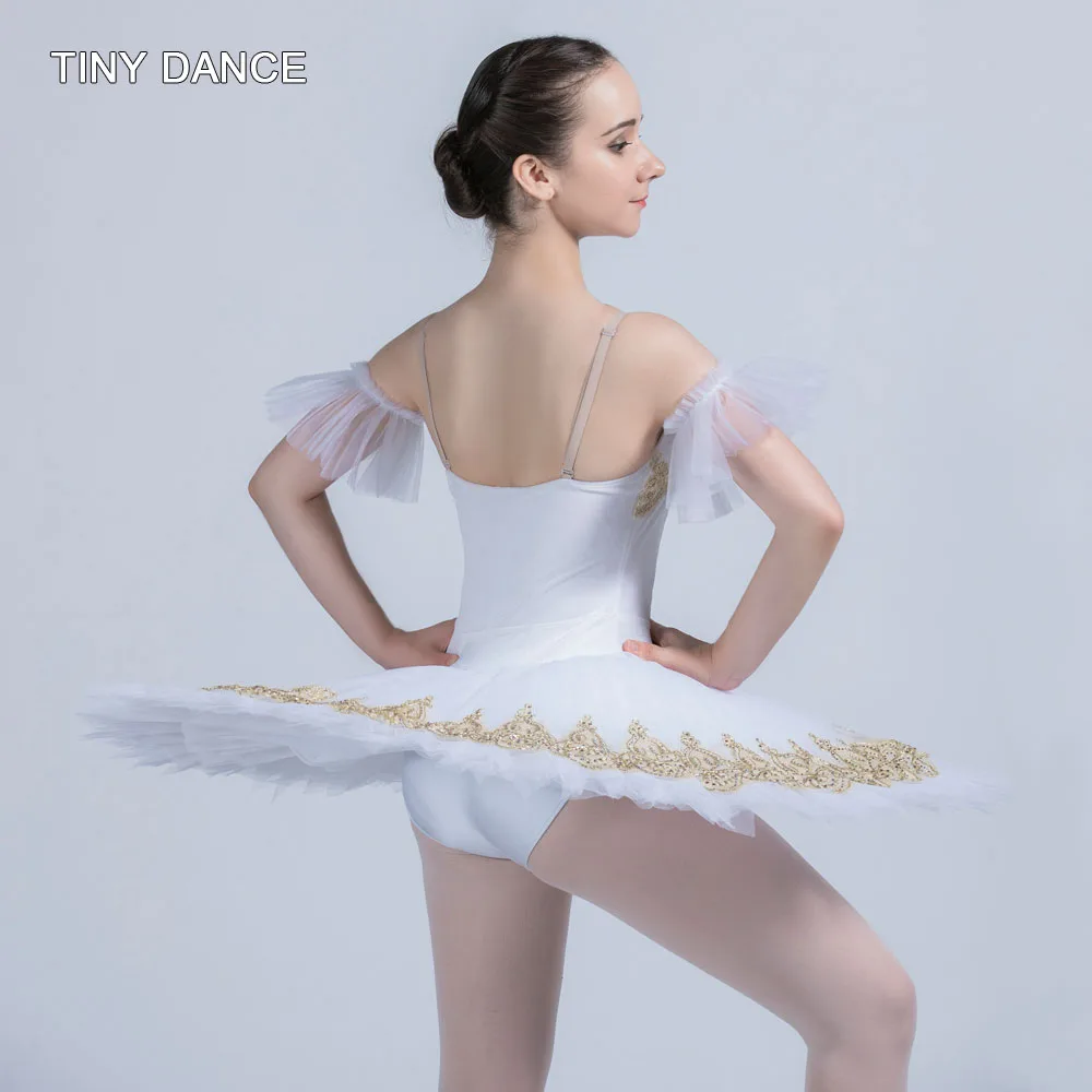 NWT European tutu Ballet Costume Gold Navy Tulle skirt child medium Velvet Wolff 