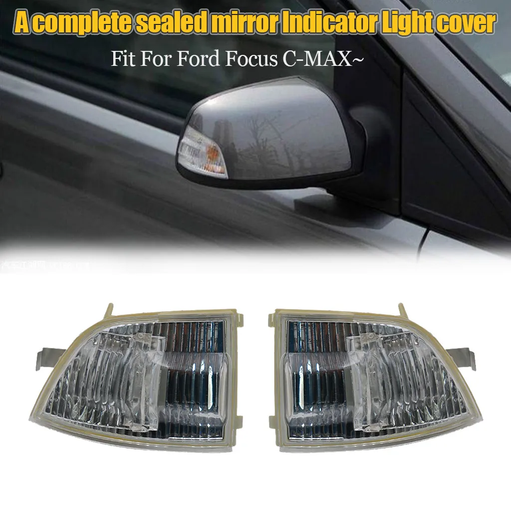

YATERKU 2 Side LED turn signal indicator light Covers Car Wing Mirror Indicator LED Turn Signal Light Cover Case For Ford#813y35