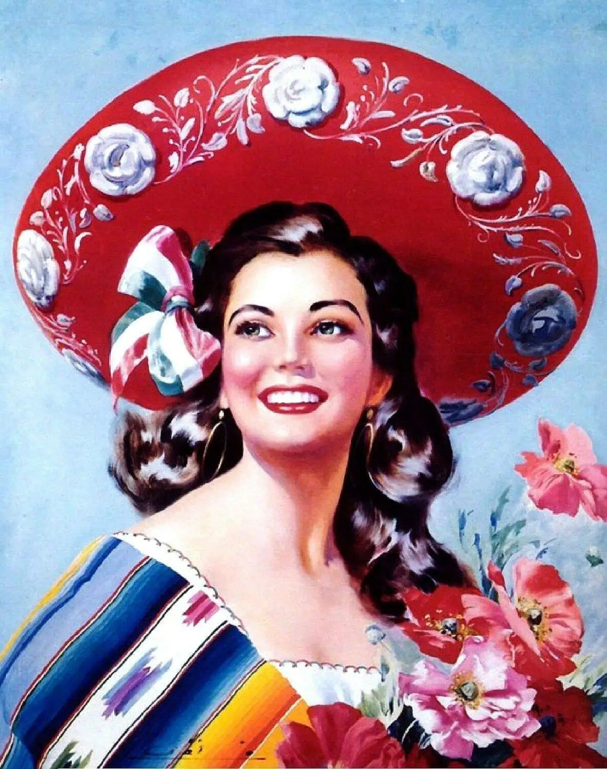 

New Vintage Retro Metal Tin Sign 1940S Mexico Latina Woman Sombrero Home Kitchen Bar Bedroom Living Room Wall Decor Plaque Signs