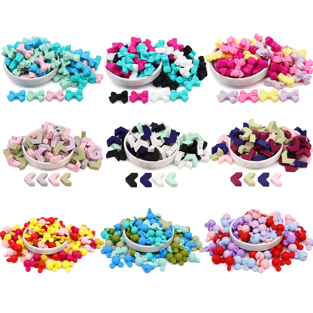 

20pcs Mixed Silicone Beads Colorful Soft&Cute Teething Bead BPA Free Silicone Roden Pandent Jewelry DIY Handmaking Shower Gift