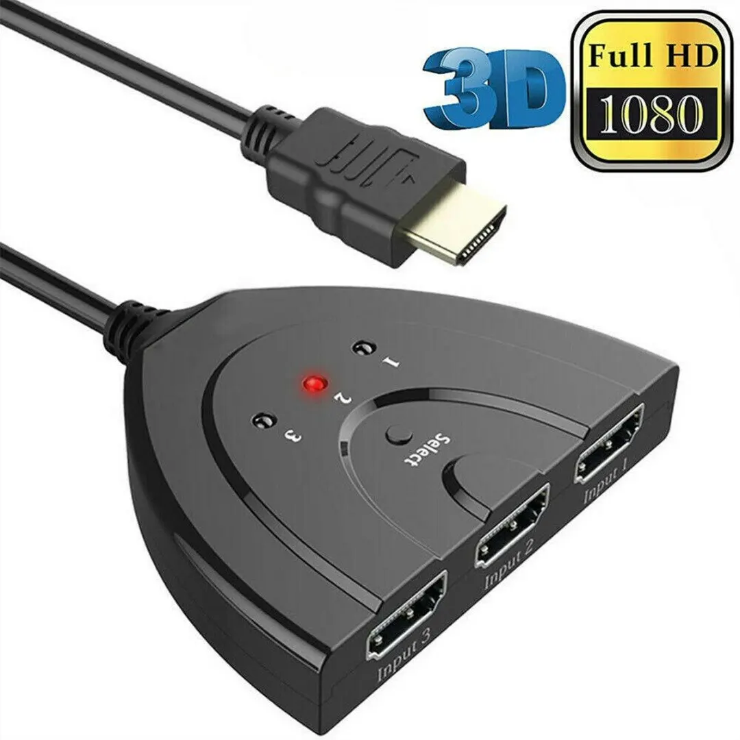 

Switch HDMI Splitter 3 Ports Mini Switcher Cable Mini 3 Port HDMI Splitter Adapter Cable 3 Port HDMI Splitter Cable Converters