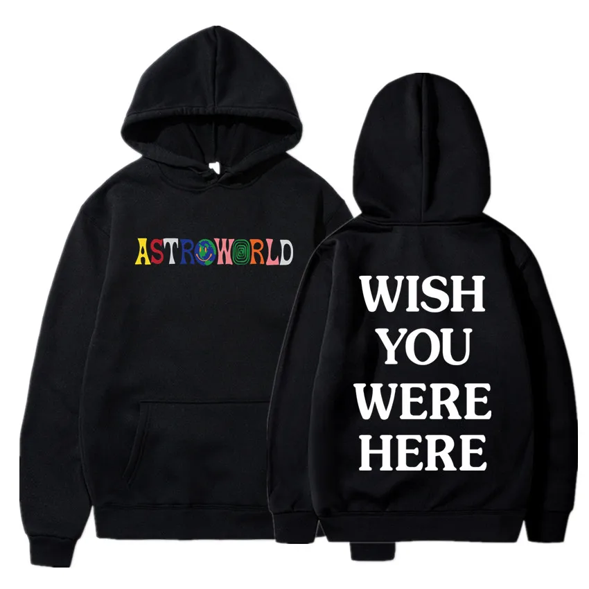 Новые мужские толстовки с капюшоном Трэвиса Скотта астромира WISH YOU WERE HERE