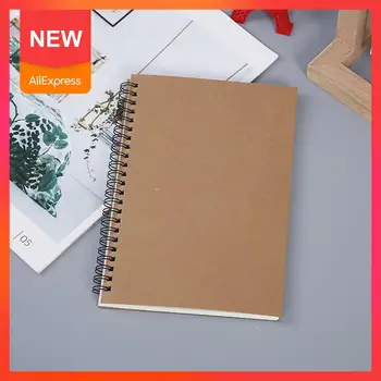 

50 Sheets Retro Spiral Coil Sketchbook Kraft Paper Junk Notebook Pad Journal Students Note Book Supplies Painting Sketch Me A2Z0