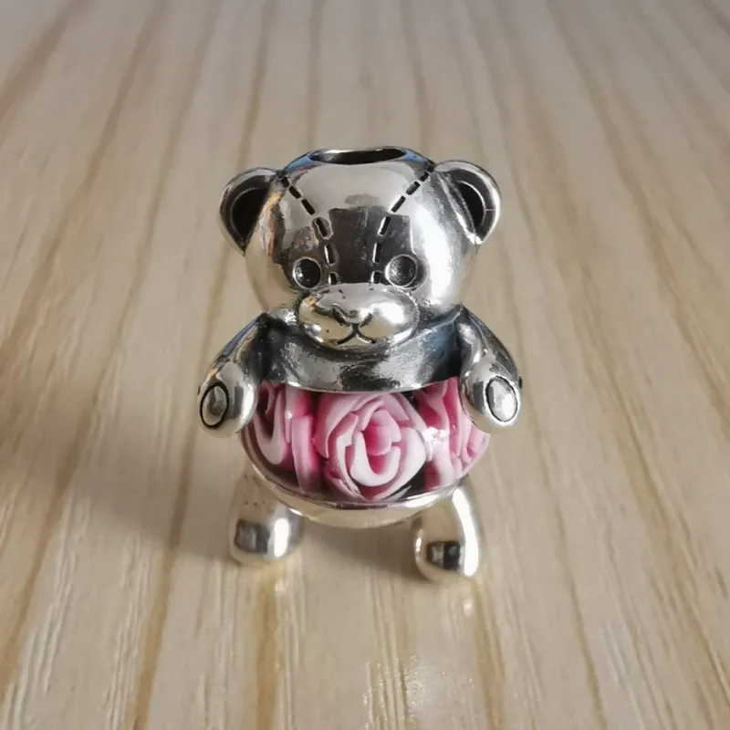 

Split Bear Beads Genuine Antique 925 Sterling Silver Charms Fit European Original Woman Bracelet Jewelry
