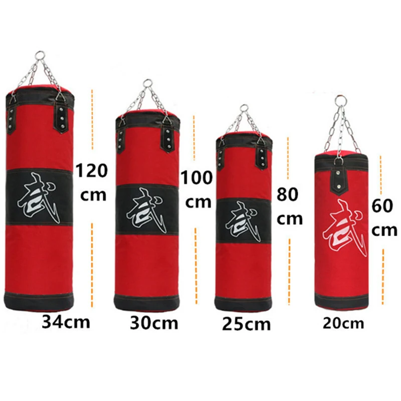 4 Size Punching Sand Bag Pro MMA Boxing Heavy Training Practice Empty With Chain 