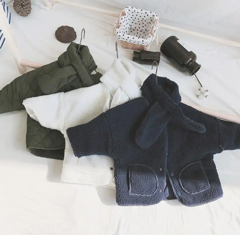 

2019 New Arrival Girls Boys Fleece Coat Thicken With Scarf Winter Full Sleeve Fashion Kids Jacket 2-7 Years PQ172