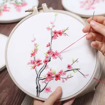 

DIY Sewing Accessories 100 Colors Stitch Thread Embroidery Needle Hoop Set Thread Piercing Kit Knitting Needlework
